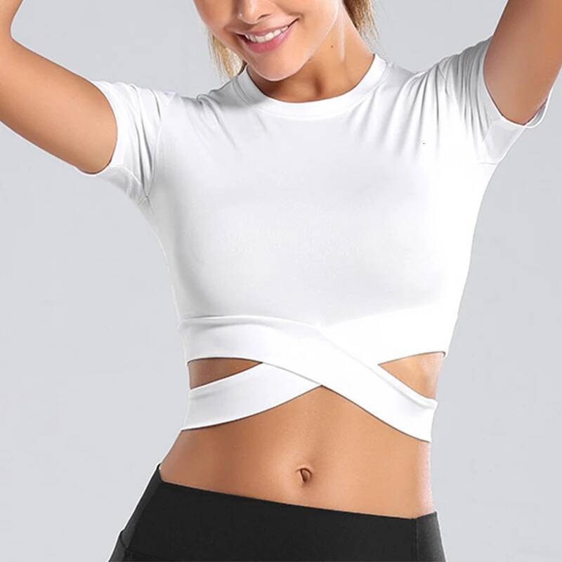 New Seamless Yoga Shirts Women Short Sleeve Cropped Gym Tops Fiess Running Workout Sport T-Shirts Sports Wear