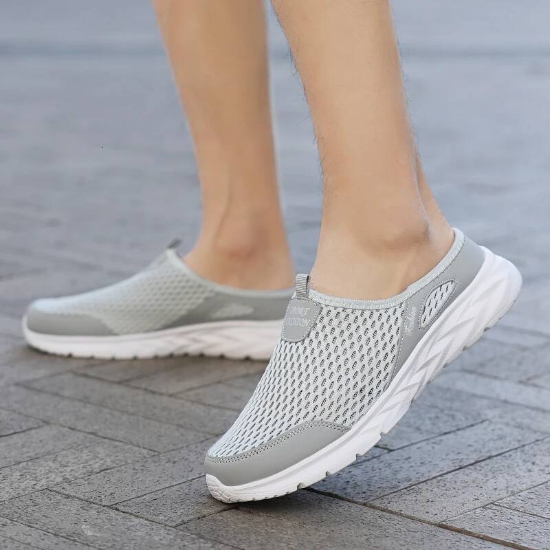 Ddmyoutdoor MAEDEF Man Half High Quality Anti Slip Men Leisure Shoes Mesh Breathable Soft Comfortable Flat Bottomed S Slippers Outdoor Shoes