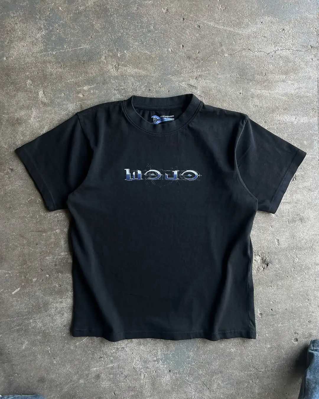 Y2K Fashion T-shirt Men Hip Hop Gothic Street Graffiti Oversized Cotton T-shirt Punk Short Sleeve Streetwear Casual Tops Tees W250607