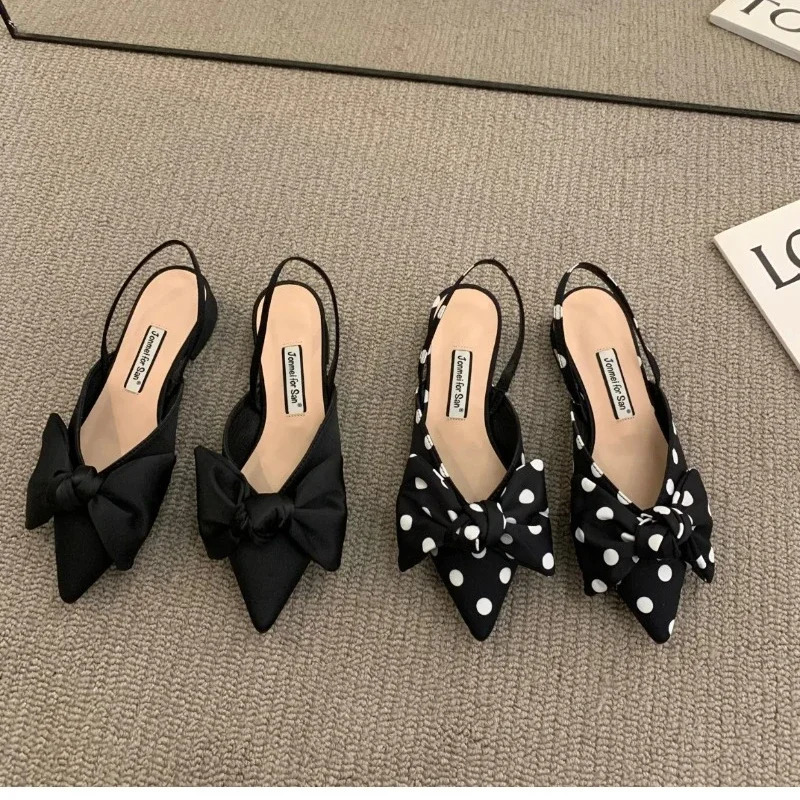 Womens Sandals Fashion Low Heels Sandals Women Shoes Elegant Pointed Straps Fashion Party Pumps Sandalias De Mujer 250605