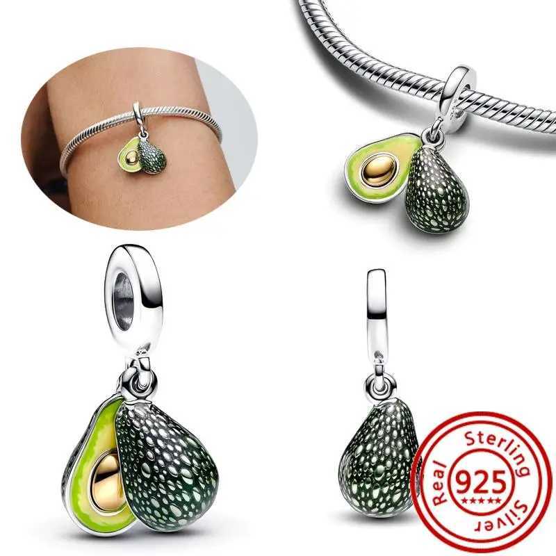 925 Solid Silver ple Sterry Lemon Watermelon Cherry Gre Avocado Fruit Charm Beads Fit Pantaro Bracelet Original JewelryXJ250607