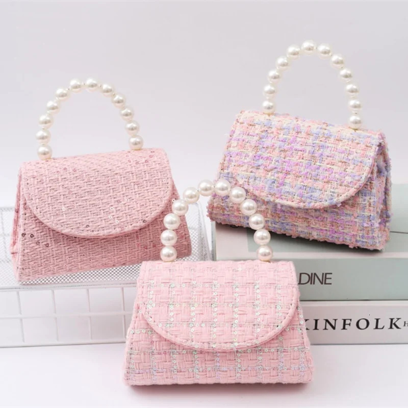 Childrens pearl handbag minimalist crossbody bag class bags for girls kids purses and handbags 250605