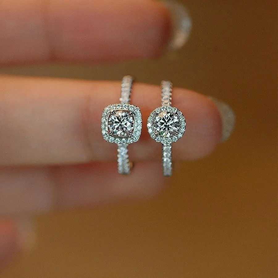 Real GRA Moissanite Rings Pass Diamond Test Pen Adjustable Size S925 Silver D VVS1 With Certificate Wedding Rings for Women XJ250606