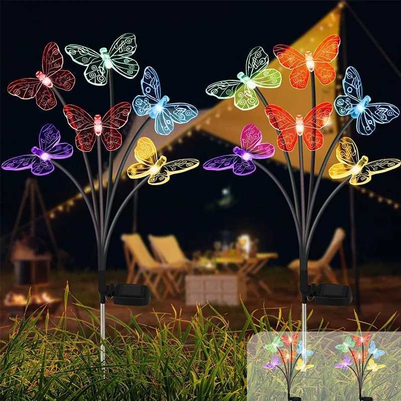 Solar Butterfly Light LED Bahe I 2 Modlu D Mekan Su Geirmez Peyzaj I Bahe im Dekorasyonu XJ250606