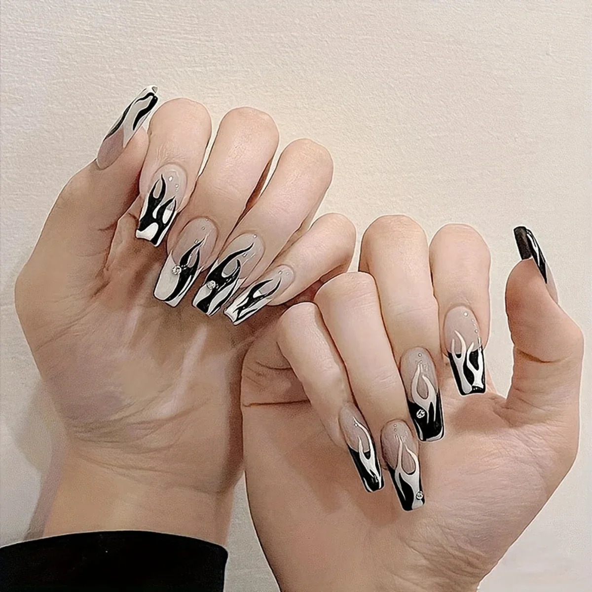 Y2k Style Irregular Silver Thorn Flame Nail Stickers for Neutral Boys Spicy Girls Decoration Decals 250605