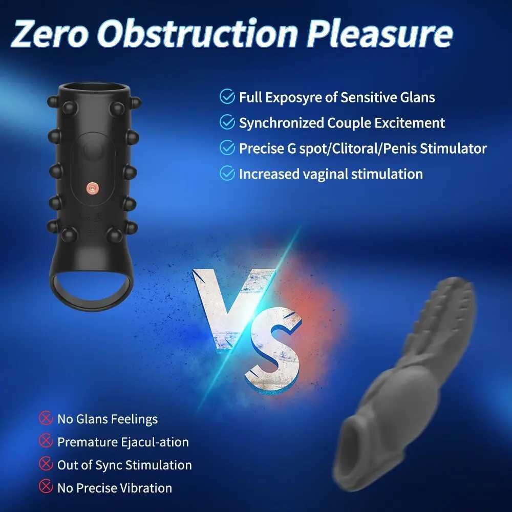 Vibrating Penis Sleeve Ejaculation Delay Penis Vibrator with Cock Ring for Men Penis Extension Adult Goods Sex Toy for Couples XJ250607