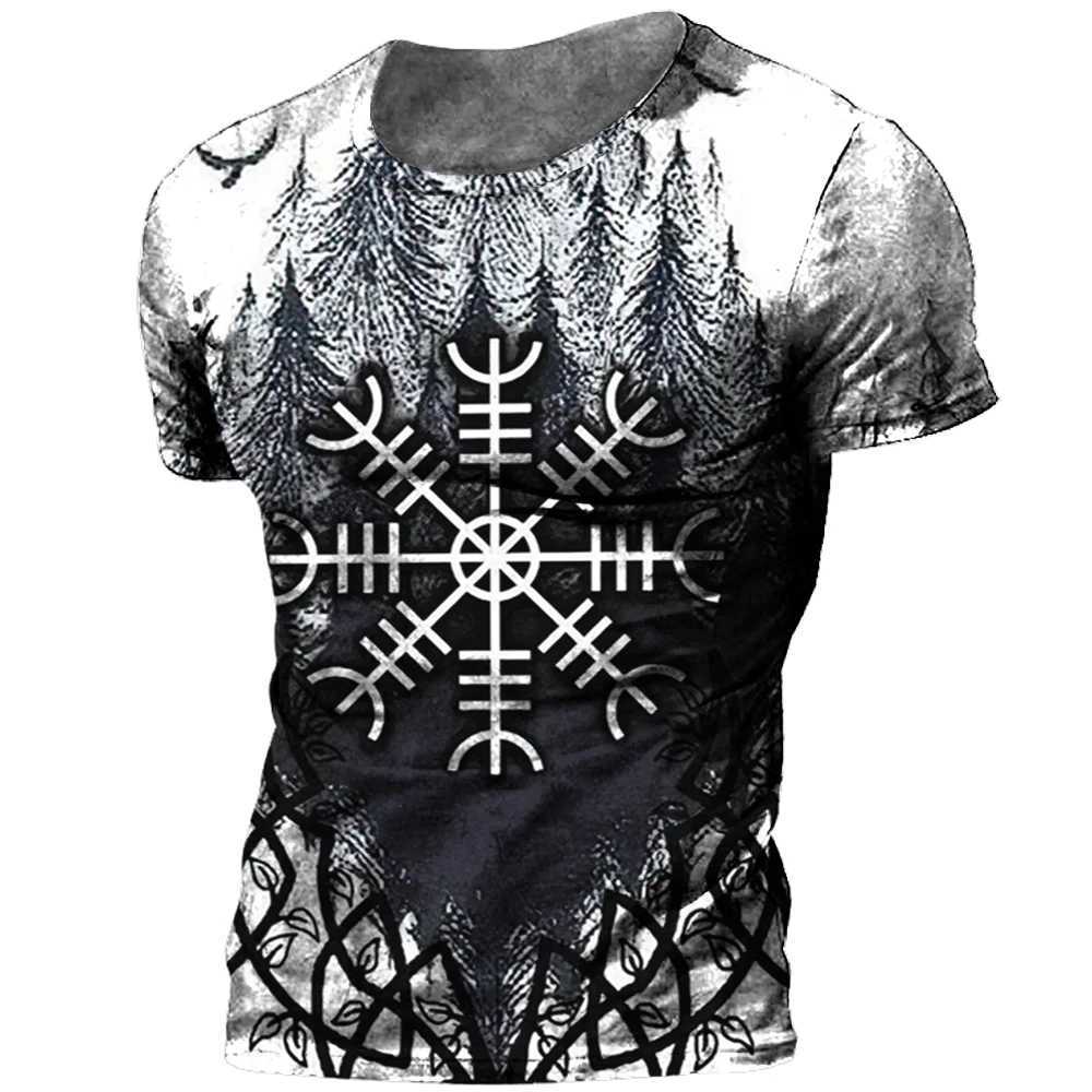 Fashion Gradient Poker Print T Shirts For Men Summer Daily O Collar Polyester Short Sleeve Tee Shirt Large Size Tops Clothing W250607