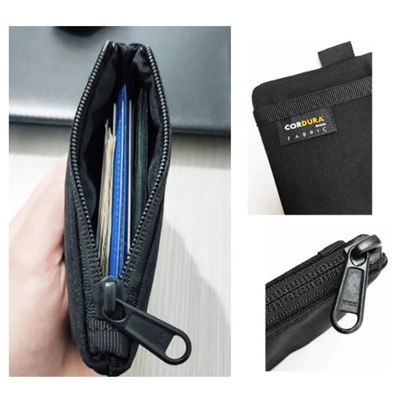 Japanese Style Casual Coin Purse Mini Pouch Zipper Card Wallet Mens Nylon Black Purse Wallets Cute Man Small Bags 250605
