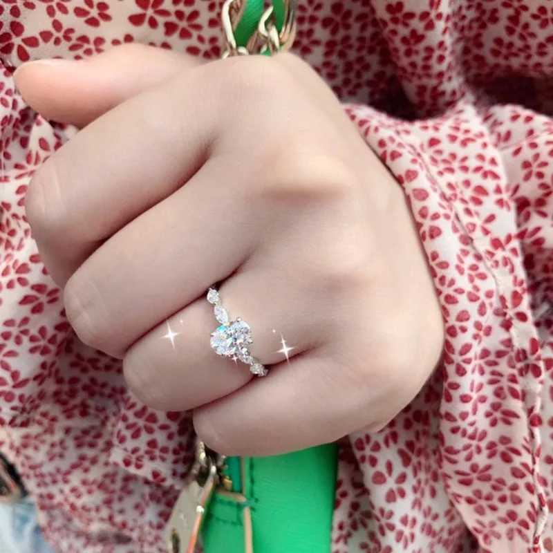 Fine Jewelry 925 Sterling Silver Zircon Ring Suitable for Women Engagement Jewelry Gift XJ250606