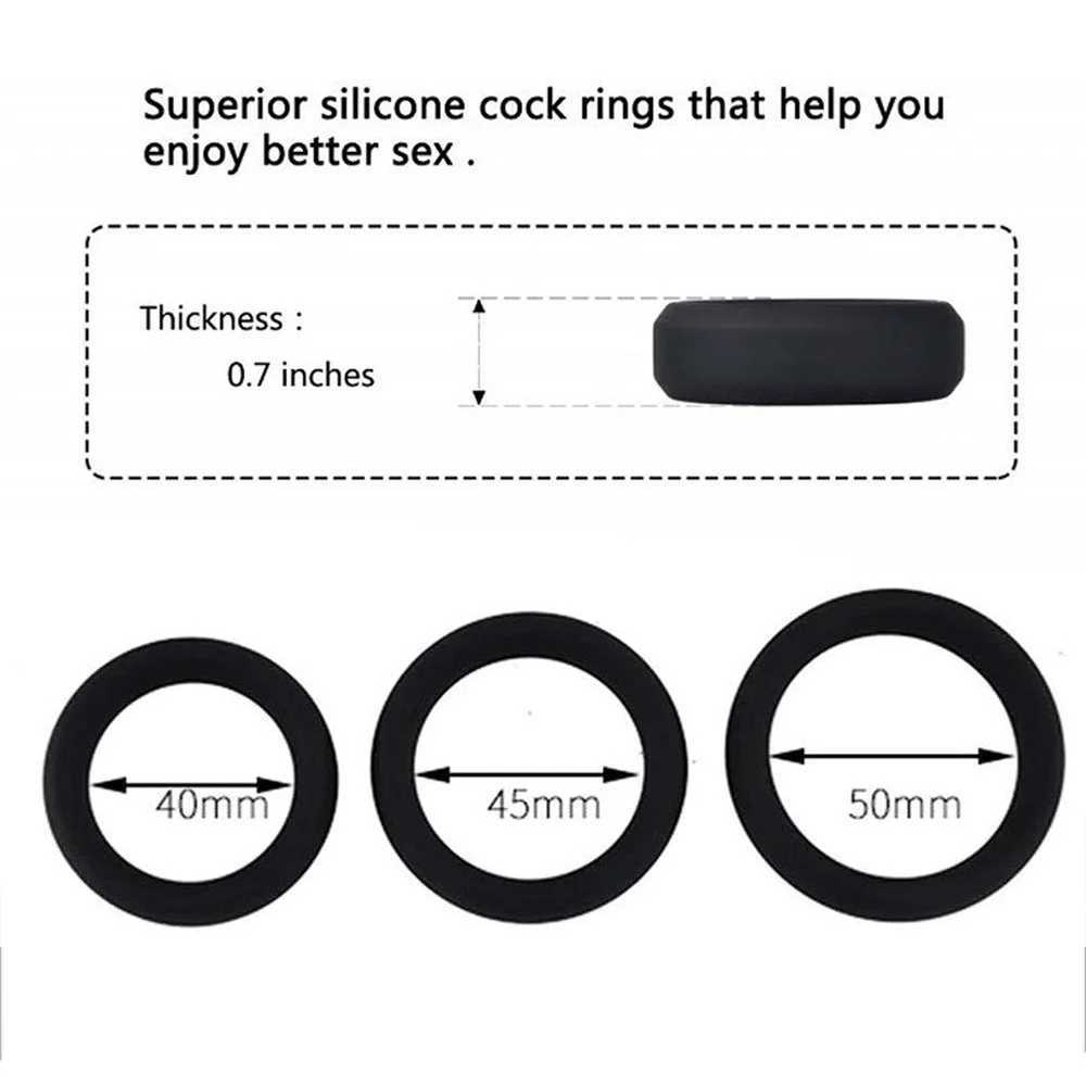 3 Pcs Silicone Cock Ring Penis Enhancement Erection Sex Toys For Men Delay Ejaculation Cockring Intimate Goods Sex Shop XJ250607