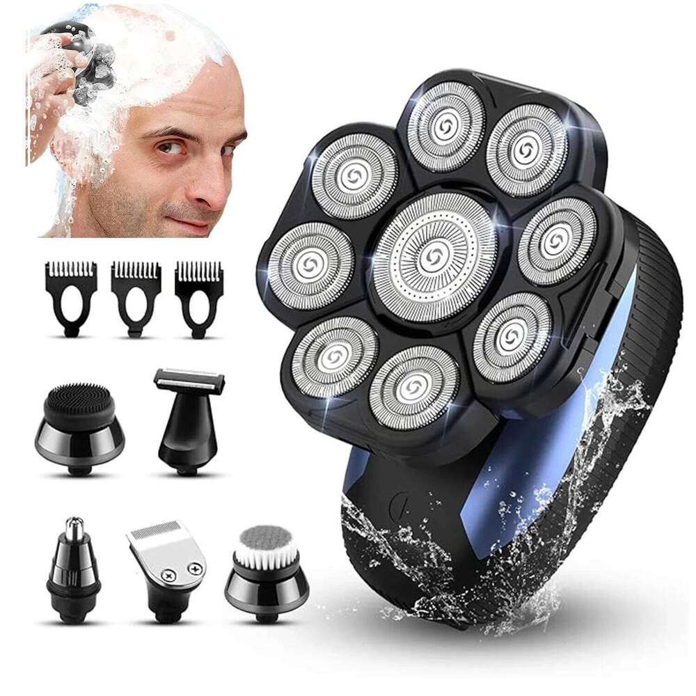 Electric Shaver For Men 9D Independently Floating Cutter Head Waterproof Razor Multifunction USB Charging