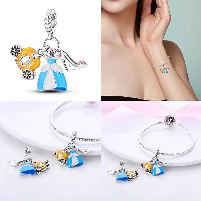 Hot Selling 100% 925 Sterling Silver Snow White 3-in-1 Charms Fit 925 Original Bracelet DIY Jewelry Making Womens Gift XJ250607