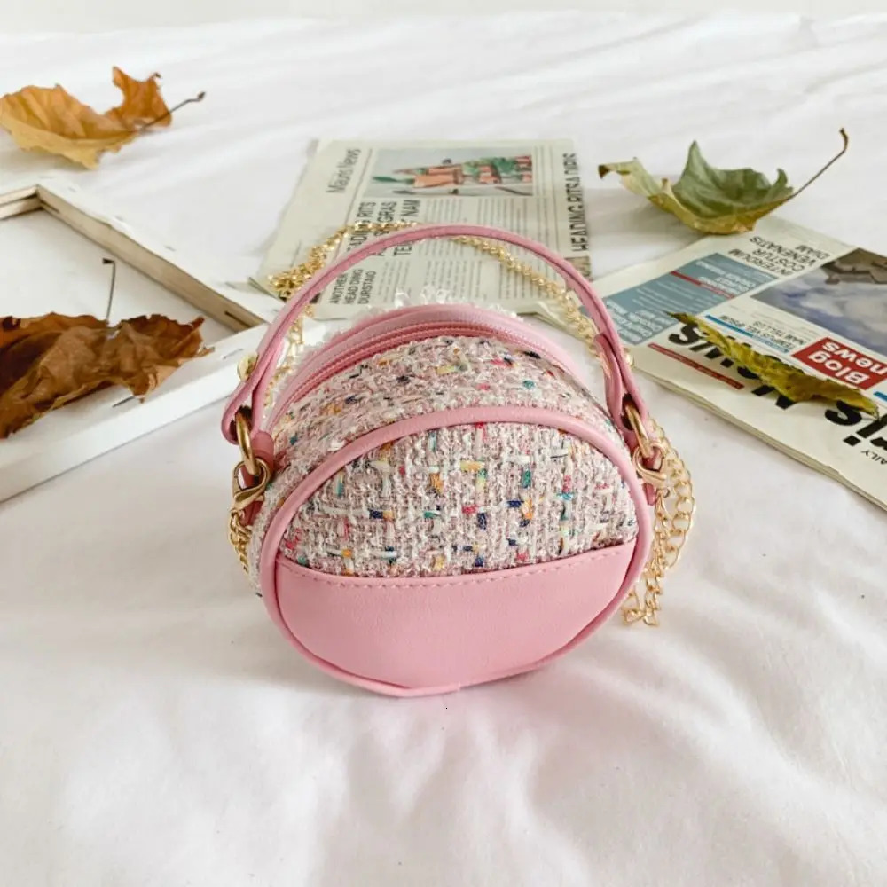 Creative Flower Children Crossbody Bag Metal Chain Mini Shoulder Pearl Fresh Round Princess Handbag Girls 250605
