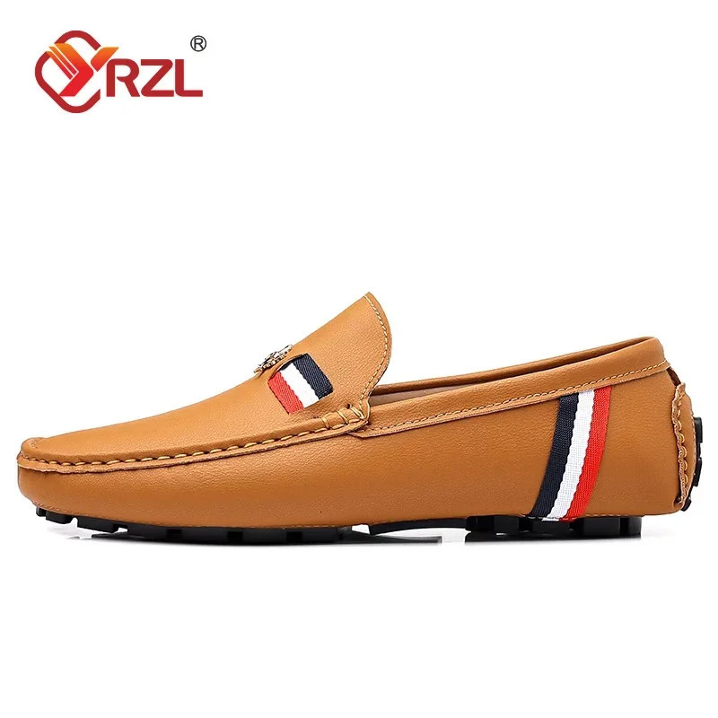 YRZL Loafers Men Casual PU Leather Loafers Mens Shoes Italian Comfortable Moccasins Formal Slip on Driving Shoes for Men 250605
