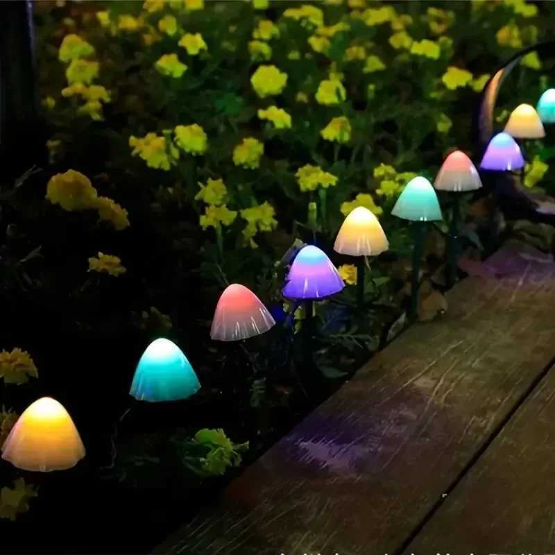 Mushroom String Lights Solar Fairy Lawn Lamp Outdoor Landscape Camping Garden Party Terrace Decoration LightsXJ250606