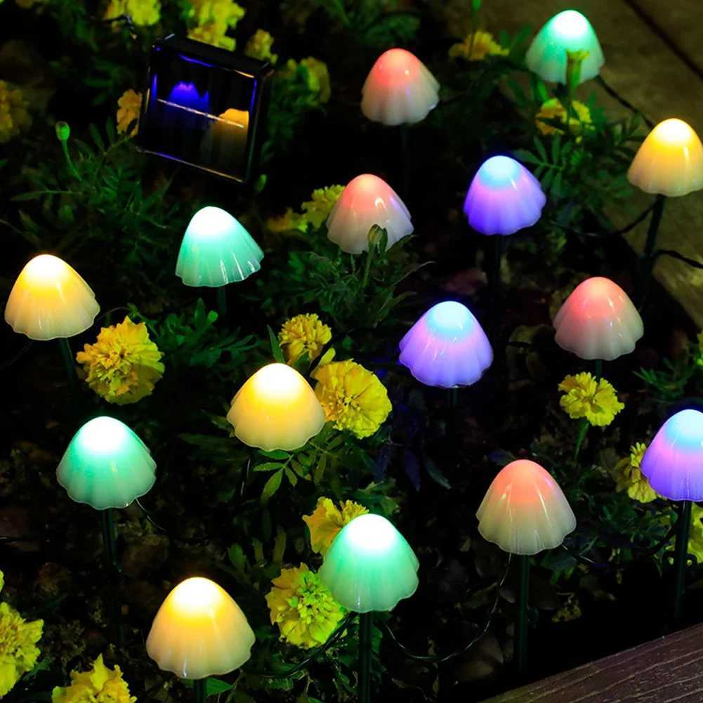 10 LED Solar Mushroom Lights Outdoor Waterproof Decorative Street Lights for Lawn Garden Patio Christmas Holiday Decoration XJ250606