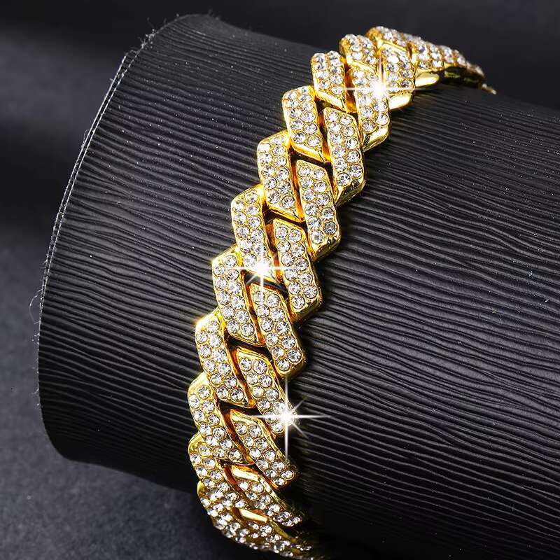 Cuban Link Chain 14k Gold Custom Baguette Diamond Plated Hip Hop Iced Out Jewelry Bling Vvs Moissanite Necklace for Men