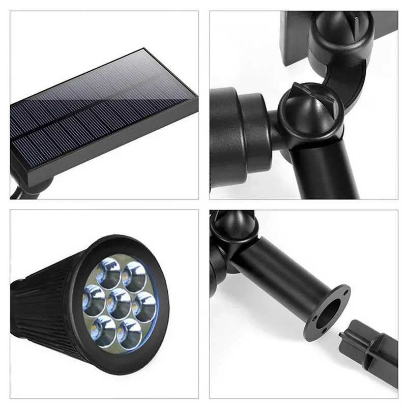 7 LED Solar Powered Wall Lamp Colored Solar Spotlights Outdoor Waterproof Lawn Garden Fence Landscape Decorative Lights XJ250606
