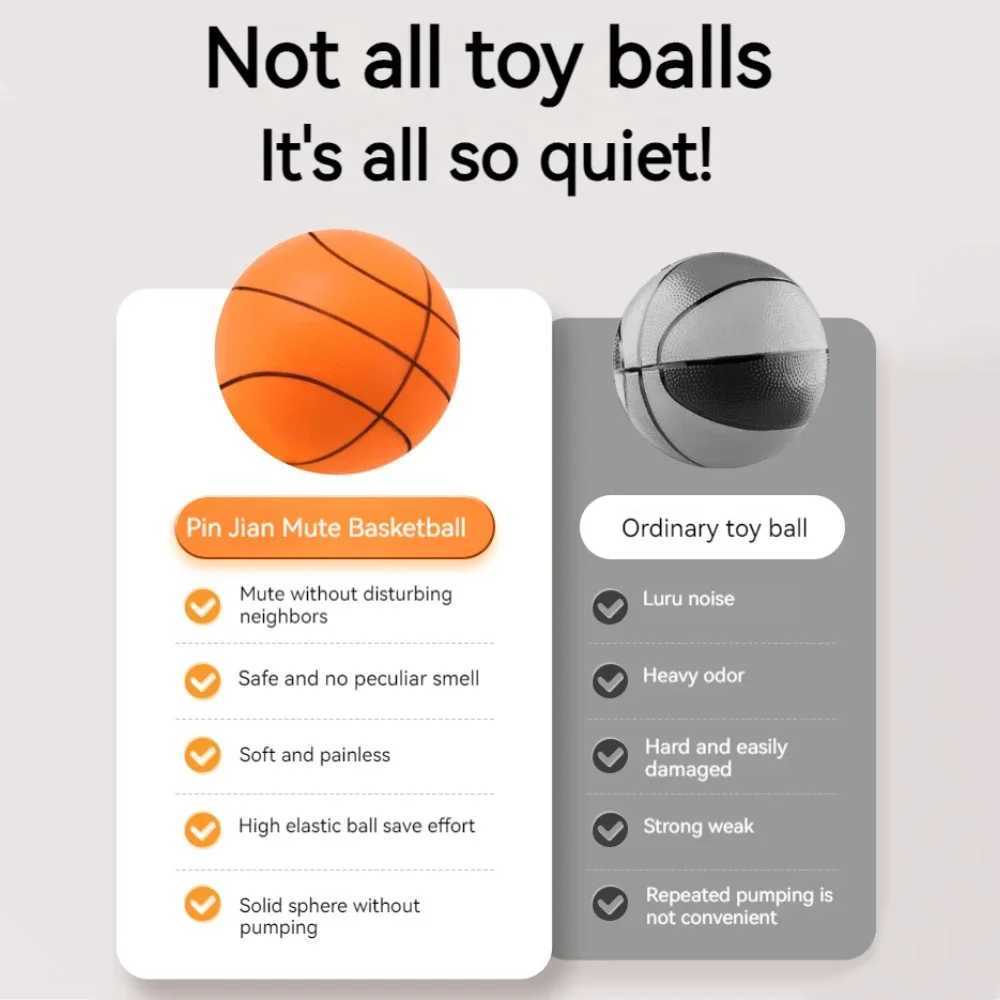 Foam Basketball Silent Mute Ball For Kids Indoor Safe Soft Squeezable Bouncing Toy No Noise Play Gym Home Training XJ250606