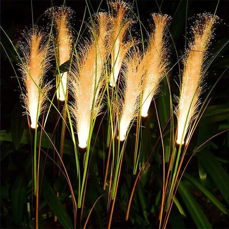 LED Solar Garden Lights Luminous Reed Outdoor Decorative Solar Powered Flower Stake Light Christmas Lights for Yard Lawn GardenXJ250606