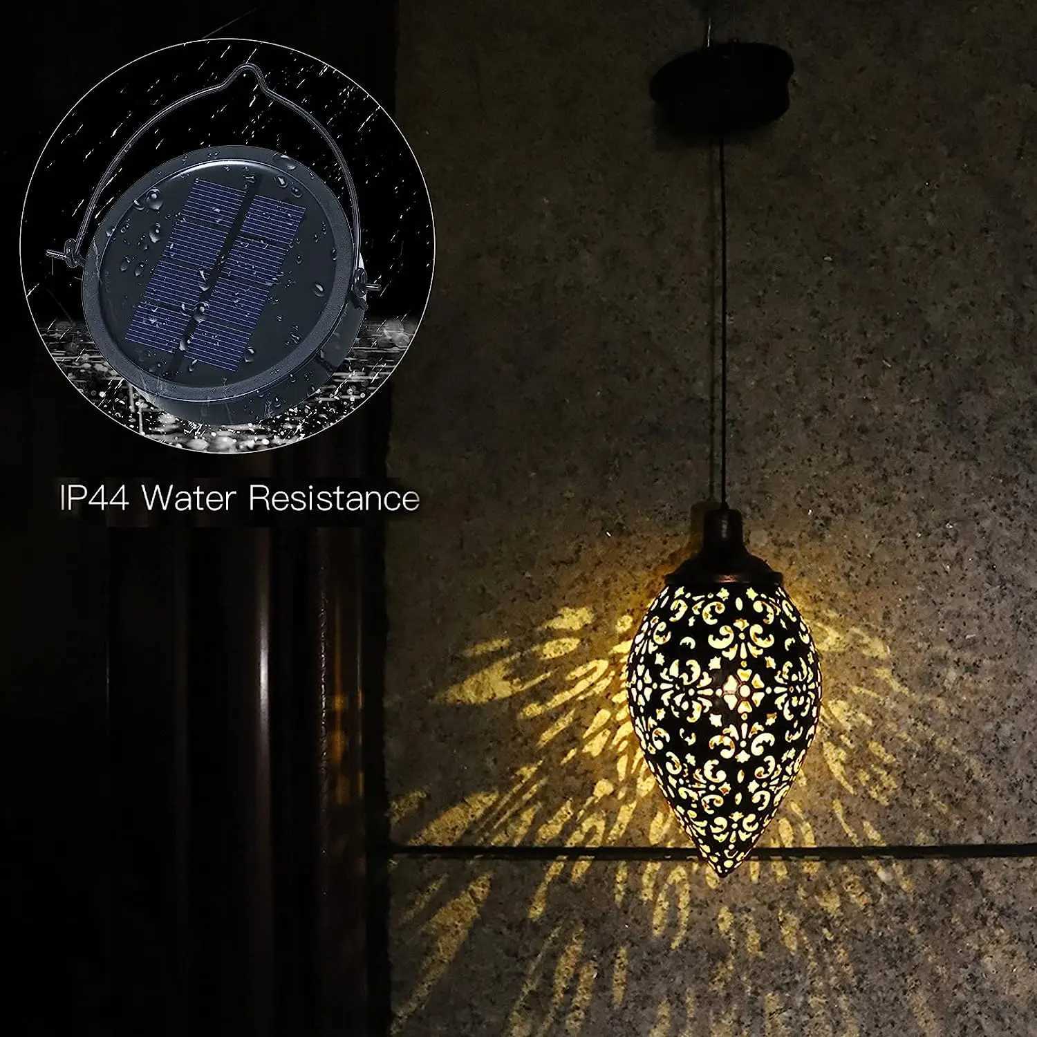 Solar Landscape Light Waterproof Lantern Outdoor Hanging Solar Lanterns for Garden Courtyard Hollow Decorative Projection LampXJ250606