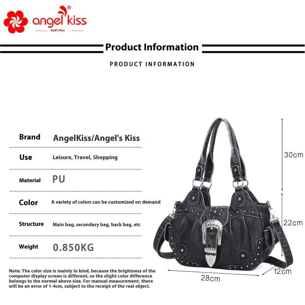 Angelkiss Women Handbag Satchel Top-handle Bag PU Dumpling Multi-pockets Shoulder Bags Phone Money Pack