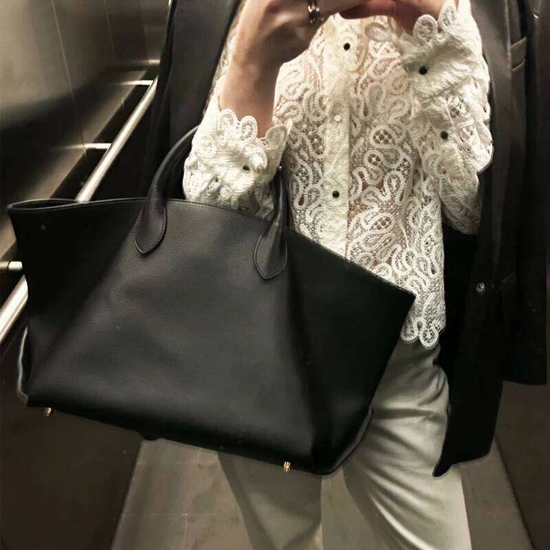 Genuine Leather Tote Bags For Women Designer Handbags And Purses 2024 New In First Layer Cowhide Large Capacity Wrist Bag