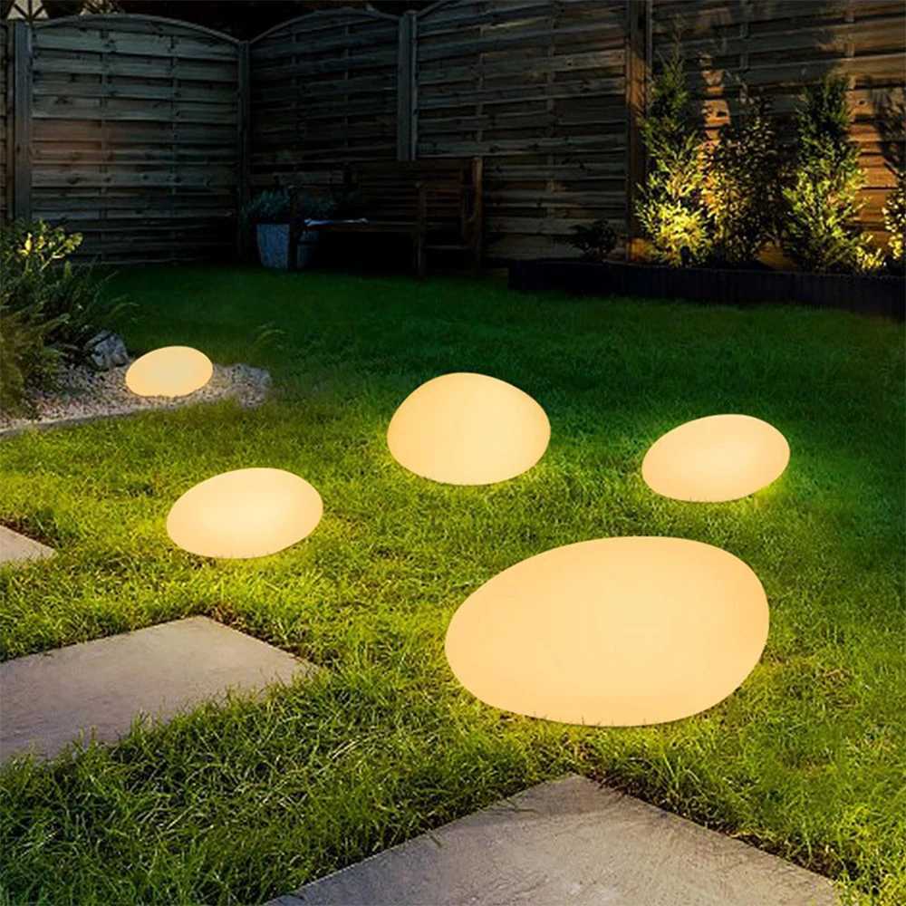 Solar Powered Pebble Stone Lamp Outdoor Park Garden Atmosphere Decoration Landscape Lamp Outdoor Villa Courtyard Lamp XJ250606