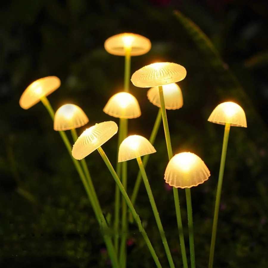 New Creative Solar Jellyfish Mushroom Light Waterproof 10LED Yard Pathway Landscape Lawn Lamp Garden Decoration Outdoor Lighting W250607