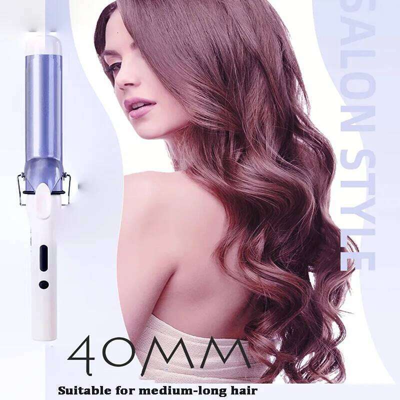 40Mm Barrel 30 Seconds Fast Heating Curling Irons Korean Style Large Wave Curler Negative Ion Ceramic Glaze Hair Care