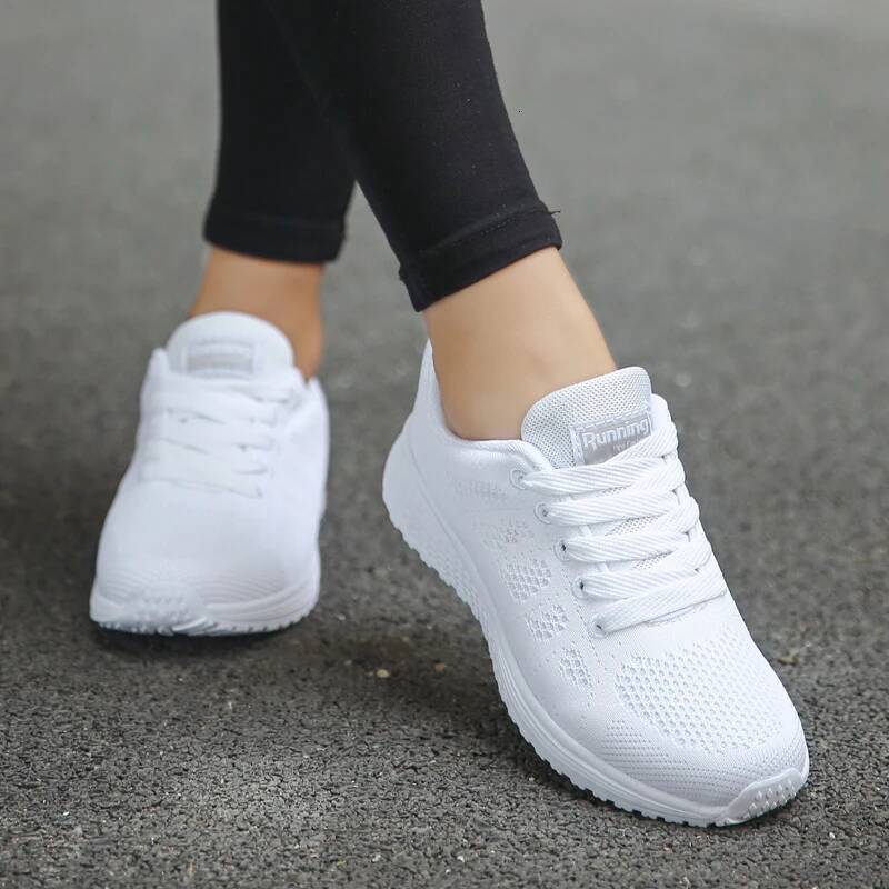 Ddmyoutdoor Ddmyoutdoor MAEDEF Casual Lightweight Breathable Walking Mesh Flats Sneaker Women Vulcanized Shoes White Female Footwear Outdoor Outdoor S