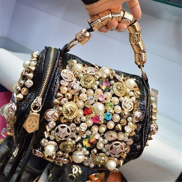 Top High Quality New Style Women's Bag 2023 New Handbag Cylinder Bag Pearl Bag Colorful Diamond Bag Single Shoulder Crossbody Small Bag New Free 