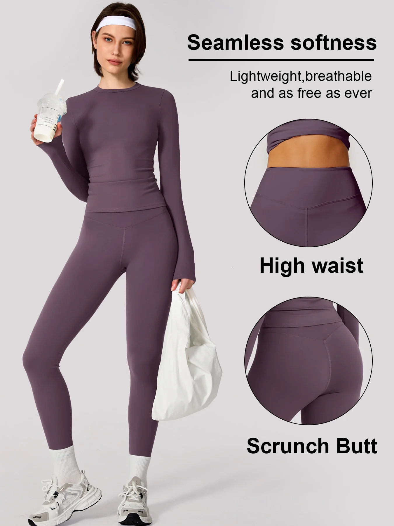 Women Set Sportswear Tracksuit Yoga Suit Sport Clothes Shirt Trousers Long Sleeves Pants 2Pcs Gym Fiess Training Slimming 250606