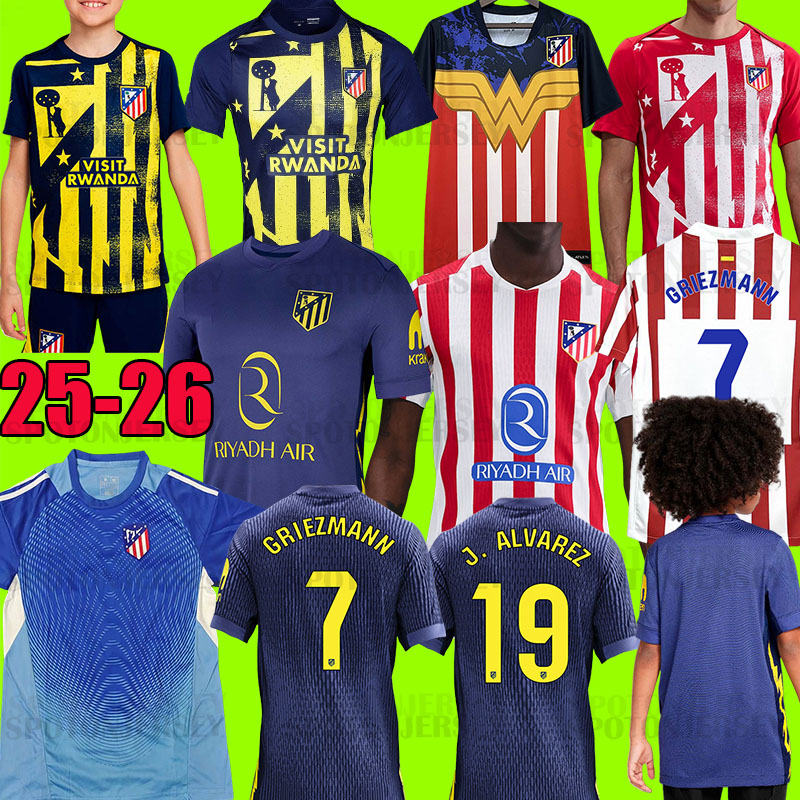 Atletico de Madrids jersey 25 26 GRIEZMANN J. ALVAREZ Atletico Madrids kit 2025 2026 GIULIANO Camisetas de futbol atletico madrids M. LLORENTE atletico jersey shirts