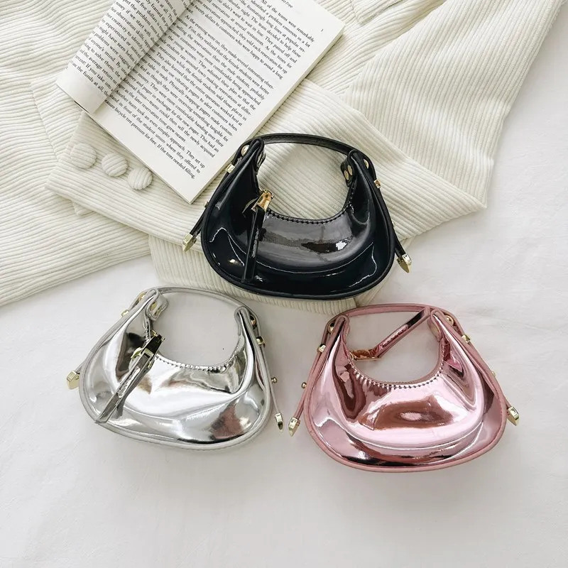 Laser Glossy Patent Leather Women Crossbody Bag for Tote Mother Kids Bags Girl Purses and Handbags 250605