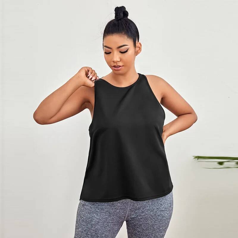 Sexy Sport T-Shirt Women Gym Tank Loose Sportswear Breathable Workout Sleeveless Fiess Yoga T Shirt Top Plus Zize 4XL