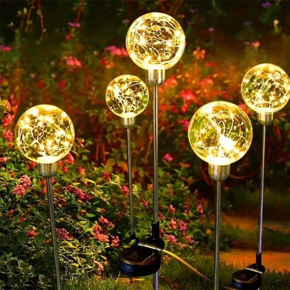 Solar Ball Reed Light Garden Park Villa Garden Decoration Plug Light Copper Wire Lawn Lamp for Home Party Holiday Decoration XJ250606