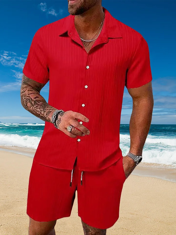 Ice Silk Cool Summer Mens Solid Color Polo Casual Loose Short Sleeve Shorts Sport Set Beach Surfing Ultra-thin Ultra Light 250605