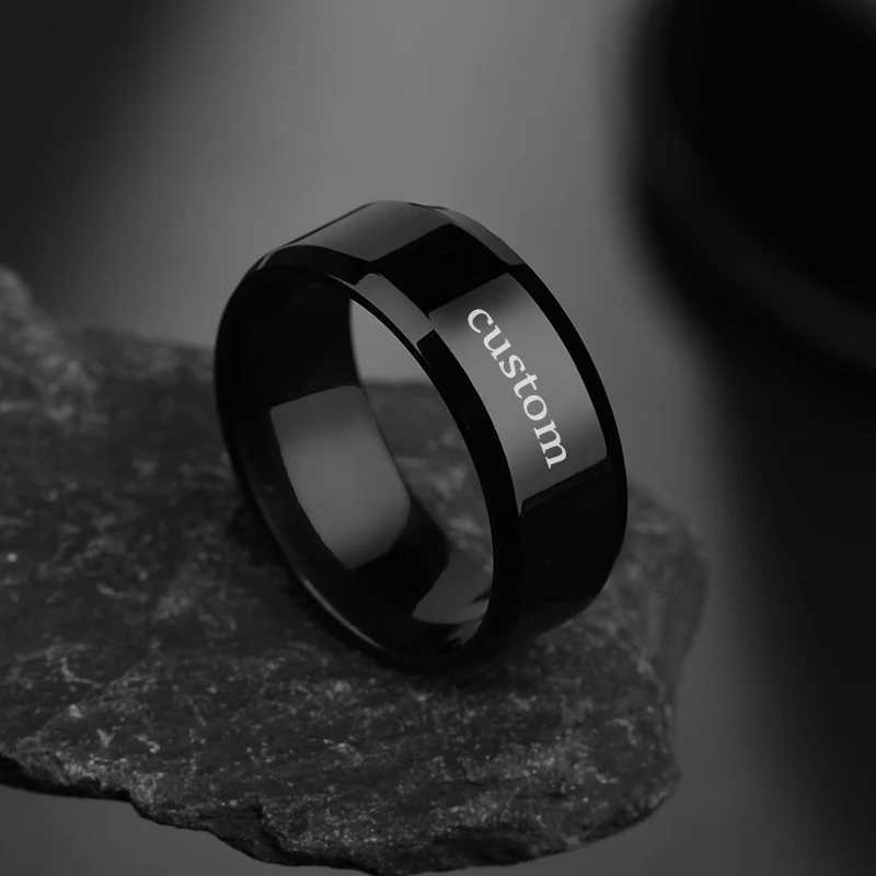 Treebud 4mm 6mm 8mm Custom Names Rings for Women Men Stainless Steel Personalized Text Date Simple Ring Jewelry GiftsXJ250606