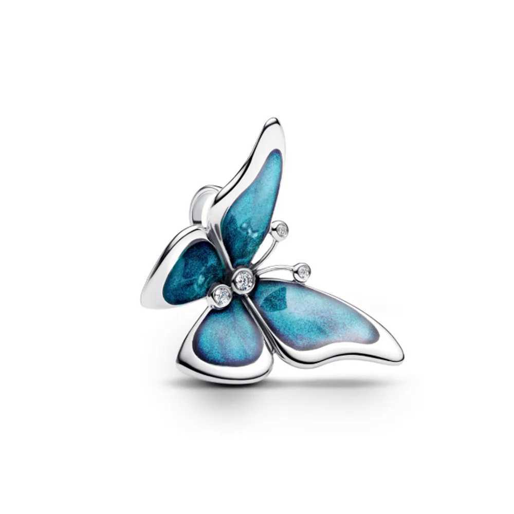 New Hot sales 925 Silver Butterfly Series Charm clip Bead Fit Original Bracelet Accessories DIY Jewelry safety chain Pendant Gift XJ250607