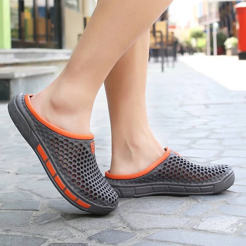 Ddmyoutdoor Summer Beach Sandals Breathable Men Casual Shoe Hole Shoes Light Clogs Home Garden Outdoor Male Flat Slippers Big Size outdoor shoes