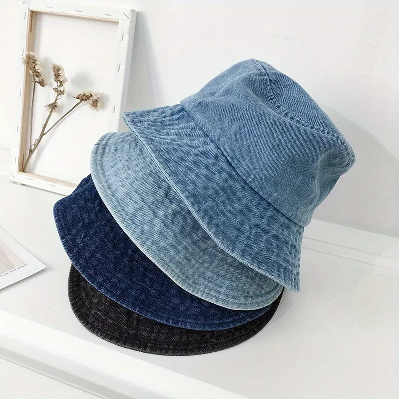denim fisherman hat thin and fashionable multifunctional hat sun protection basin hat suitable for both men and women 250605