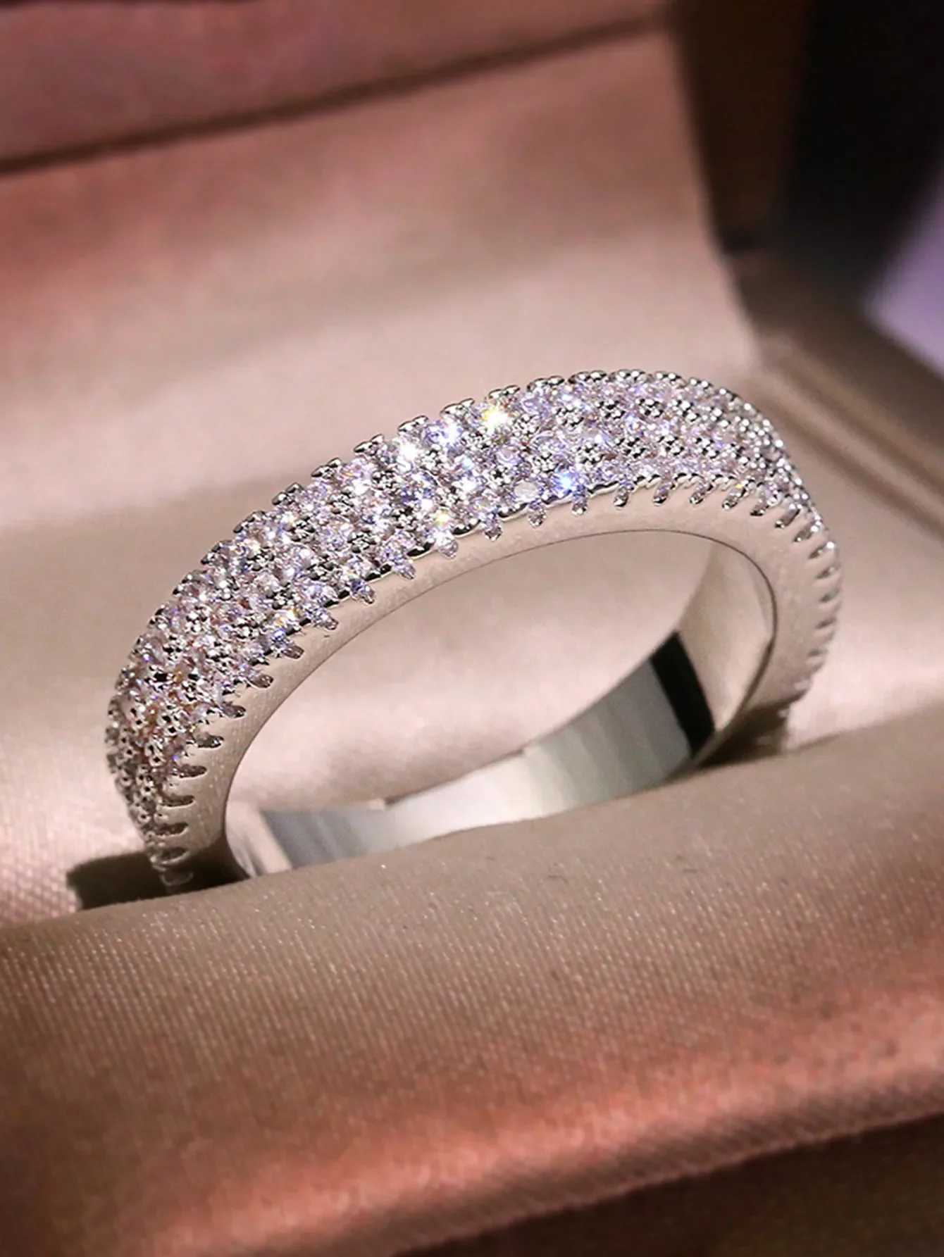 925 Sterling Silver Full Zircon Shining Classic Ring For Women Engagement Wedding Anniversary Fashion High Quality Fine Jewelry XJ250606