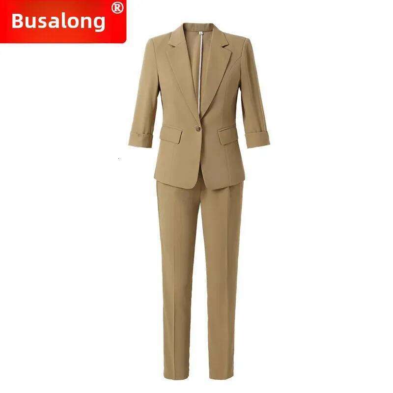 Elegant Thin Women's Suit Set Casual Professional Workwear Small Western Style Jacket Spring Summer New Arrival 2025