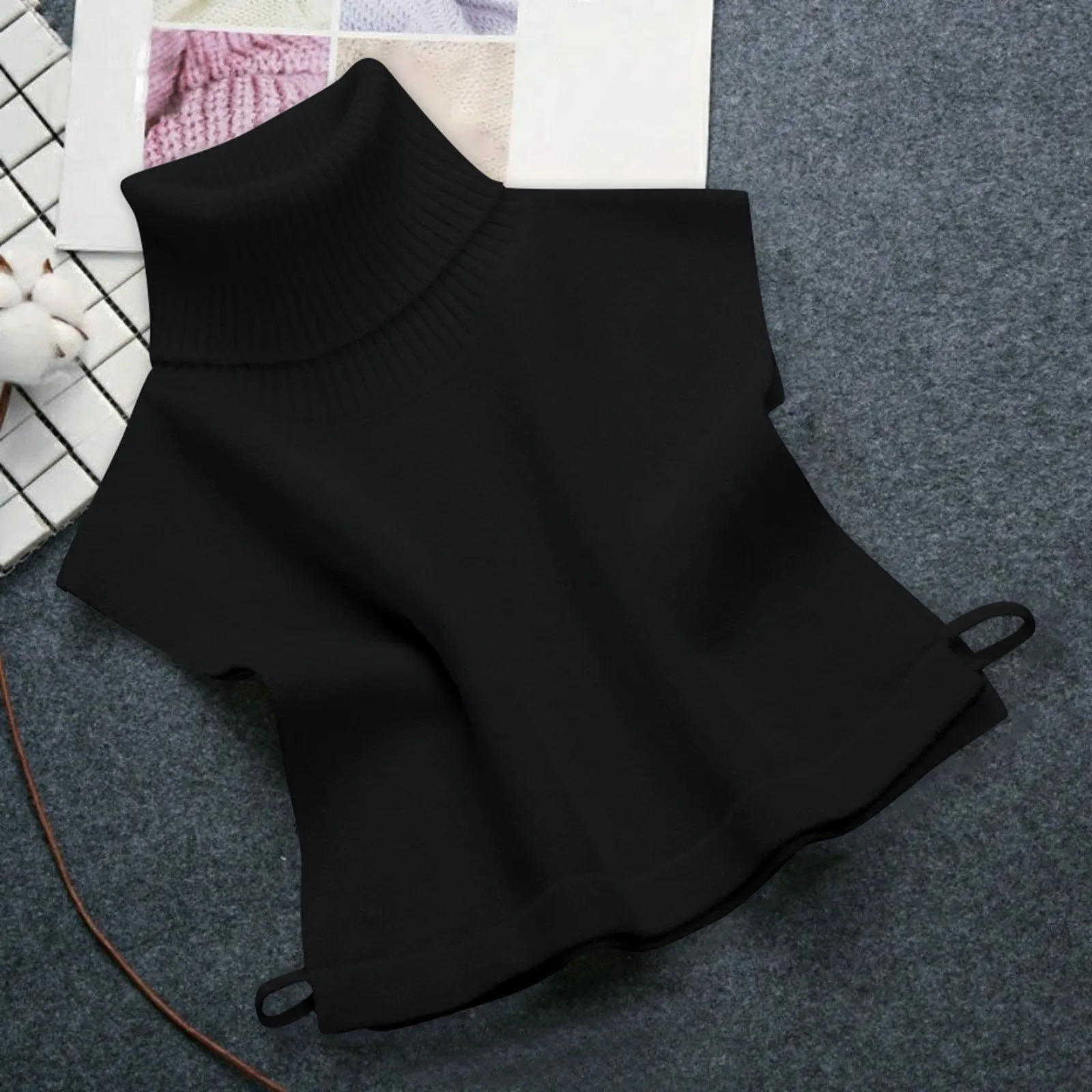 Winter Sleeveless Sweater Knit Pullover High Quality Turtleneck Temperament Commuting Warm Loose Knitted Base 250530