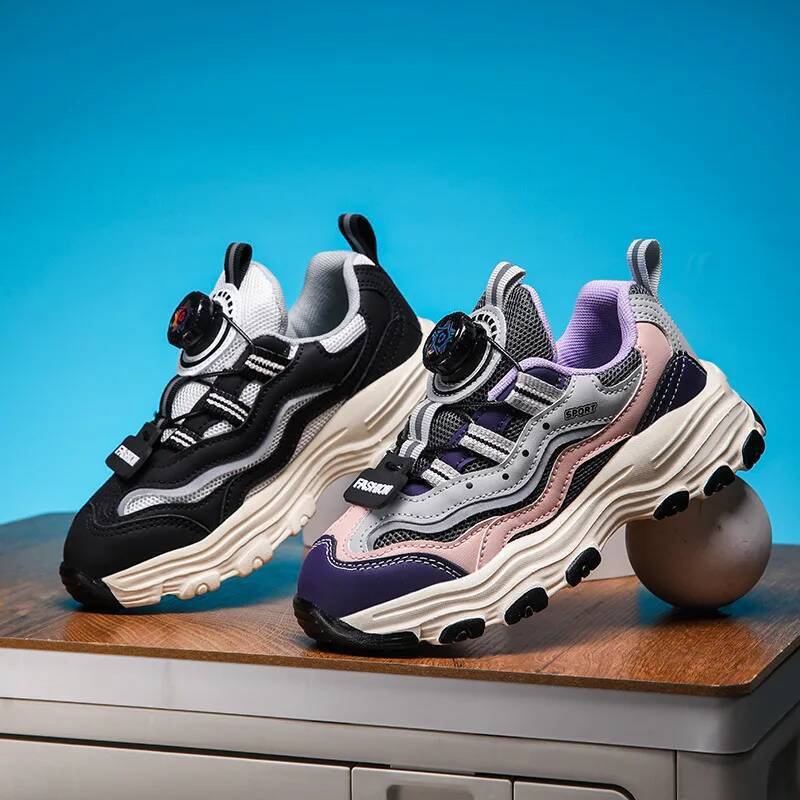 Ddmyoutdoor New Design Black White Boys Outdoor Sneakers Large Size Comfortable Running Sport Anti Slip Platfom Shoes Children Kids Outdoor Shoes