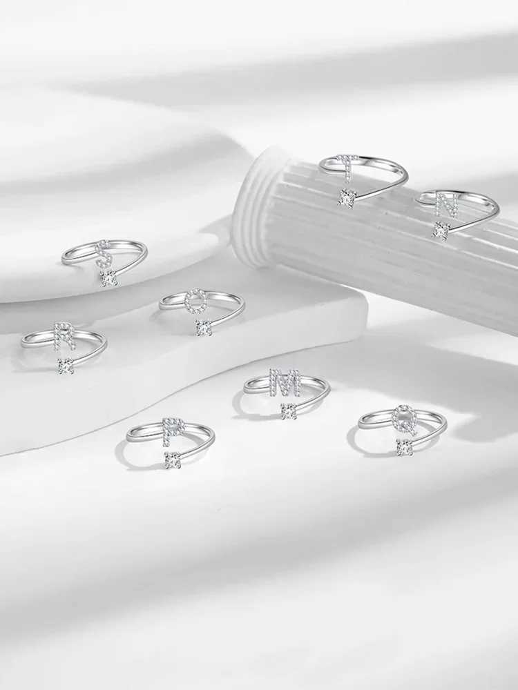 925 Sterling Silver Simplicity Classic Zircon Letter Opening Ring For Women Engagement Wedding Luxury High Quality Fine Jewelry XJ250606