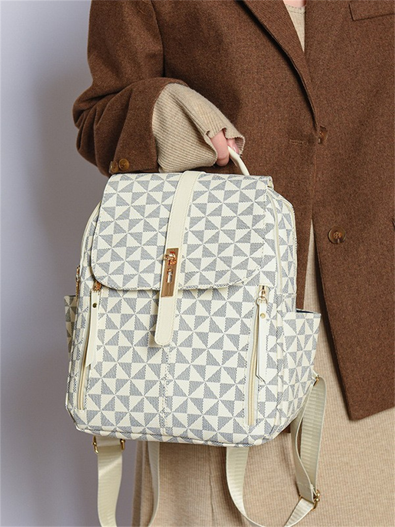 Designer bag free shipping 2025 new fashion light luxury high-end texture printed large capacity fashion backpack for womens