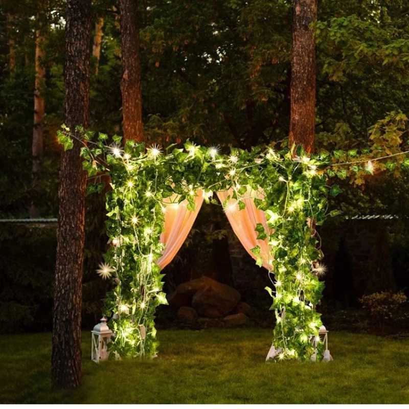 Fairy Lights 7M 50LEDS/12M 100LEDS Solar Lights Maple Leaf Waterproof Outdoor Garland Solar Lamp Christmas for Garden DecorationXJ250606