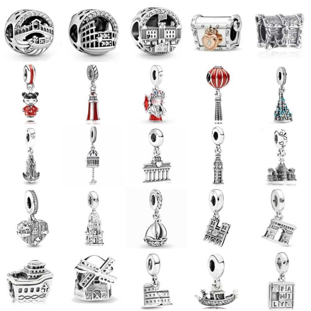 New 925 Sterling Silver Chest Lantern Costume Charm Of Ley 925 Chain Bead Fit Original Bracelet Accessories DIY Ladies Jewelry XJ250607